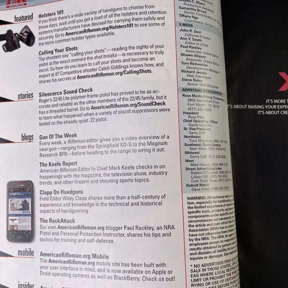 American Rifleman NRA Magazine January 2013 Vol 161 No 1 u National Rifle Associ - Picture 7 of 12